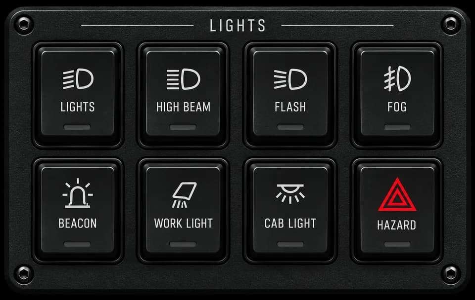The Lights button box in the Sterling Modern design