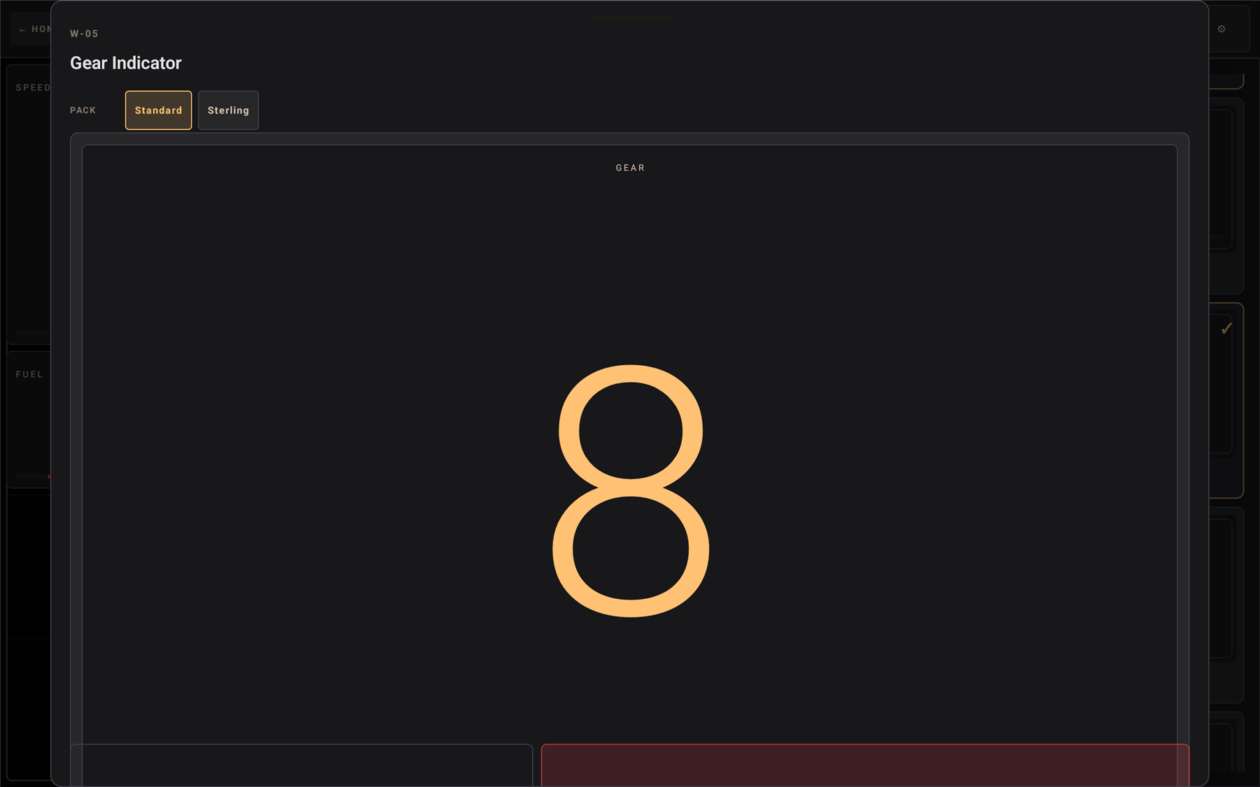 Widget detail view with Standard and Sterling pack toggle